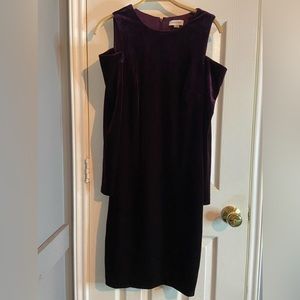 COPY - Calvin Klein velvet velour cold shoulder dress